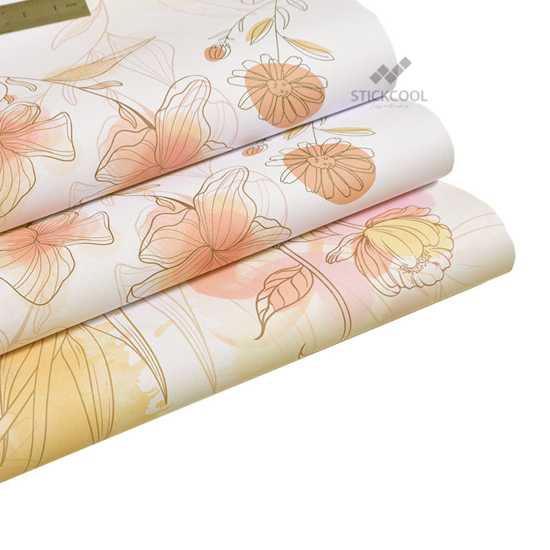 Stickcool Peel & Stick Floral Wallpaper – Watercolor Botanical Design, Removable, Self-Adhesive Wall Décor – Available in Warm or Cool Tones, Ideal for Bedrooms & Living Rooms