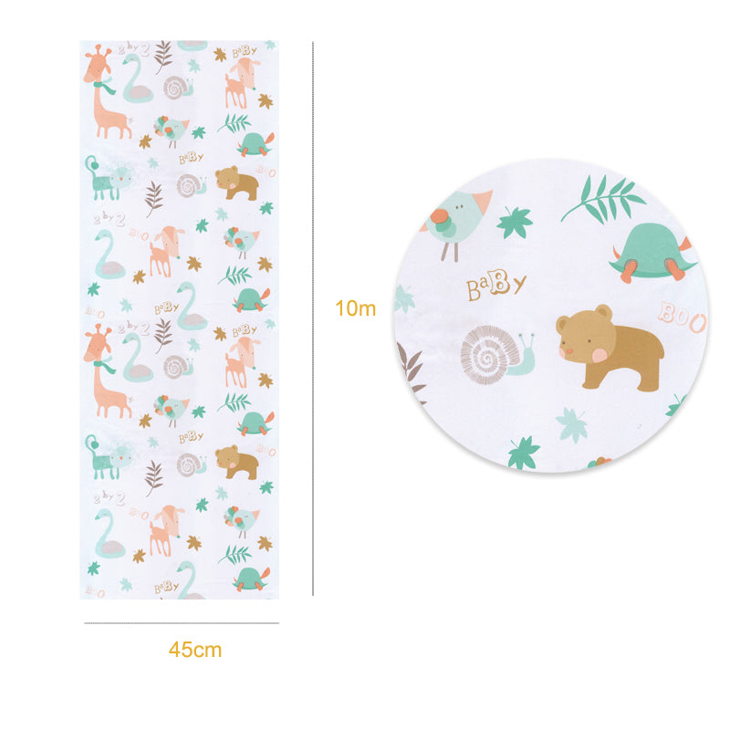 10m Roll Peel Stick Vinyl 3D Forest Animals Wallpaper Wall Kids baby room