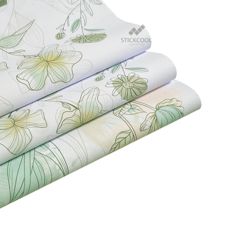 Stickcool Peel & Stick Floral Wallpaper – Watercolor Botanical Design, Removable, Self-Adhesive Wall Décor – Available in Warm or Cool Tones, Ideal for Bedrooms & Living Rooms