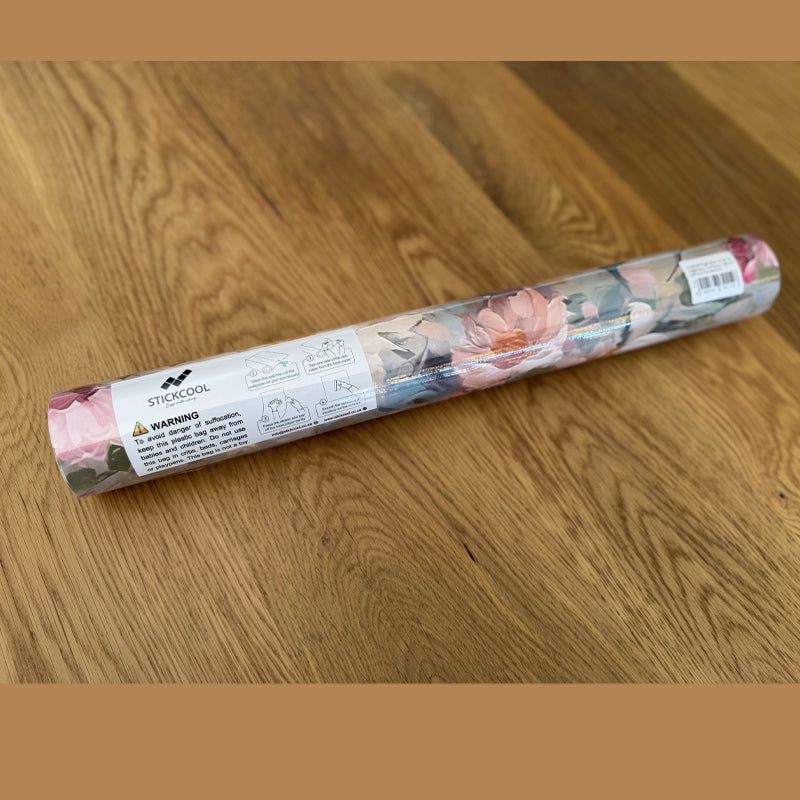 10mRoll Peel Stick Vinyl 3D Wallpaper Furniture Cabinet OilPaint Flower0321