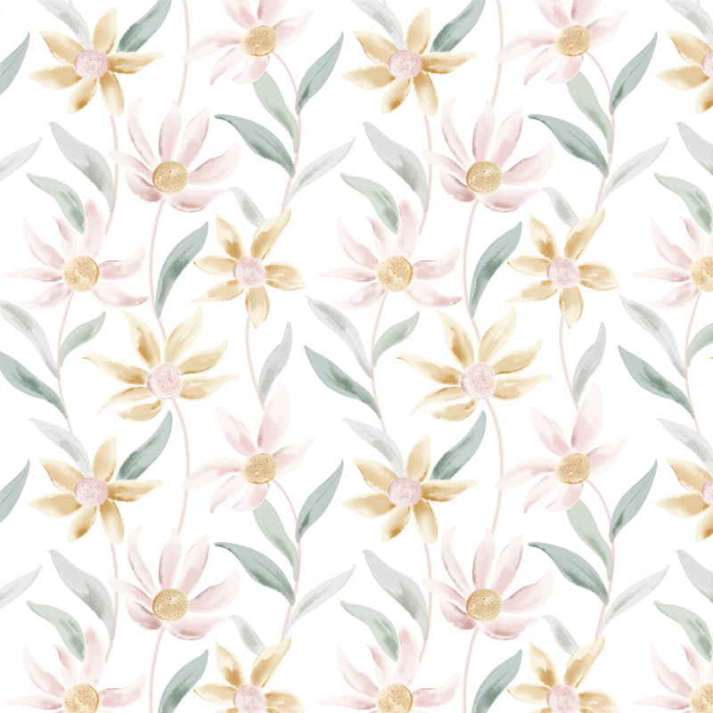 STICKCOOL 10m Watercolor Daisy Bloom peel and stick Wallpaper Gift wrapping