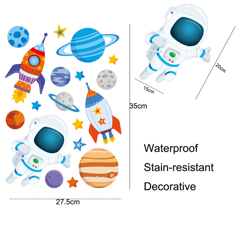 Kids Love-Space & Dinosaur Wall Decals Removable Kids Room Stickers for Learning Play
