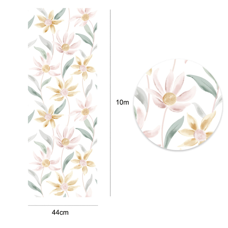 STICKCOOL 10m Watercolor Daisy Bloom peel and stick Wallpaper Gift wrapping