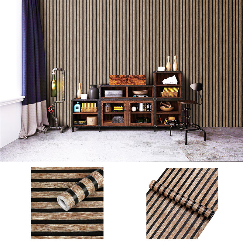 STICKCOOL 10m Roll Peel and Stick Vinyl 3D Wallpaper Wood Stripe Adhesive