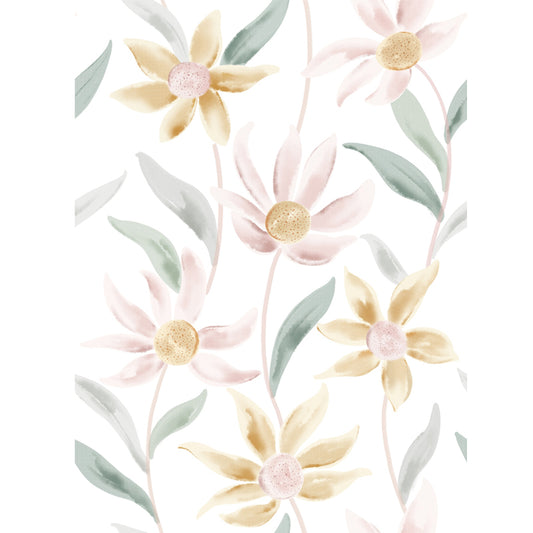 STICKCOOL 10m Watercolor Daisy Bloom peel and stick Wallpaper Gift wrapping