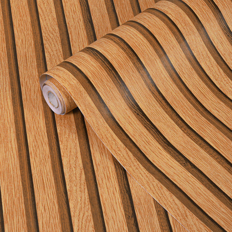 STICKCOOL 10m Roll Peel and Stick Vinyl 3D Wallpaper Wood Stripe Adhesive