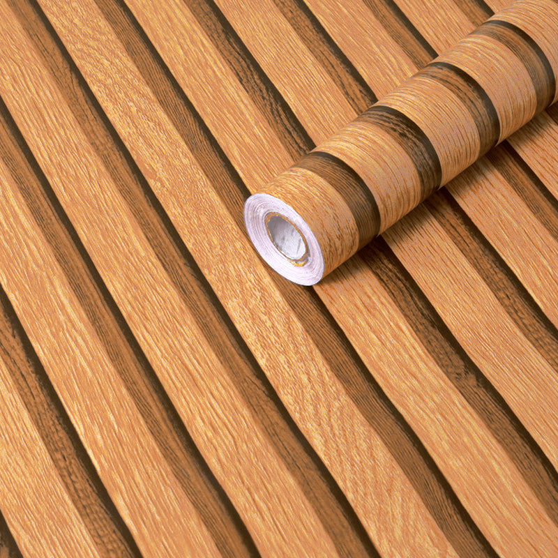 STICKCOOL 10m Roll Peel and Stick Vinyl 3D Wallpaper Wood Stripe Adhesive