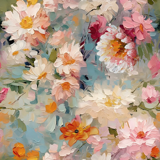 10mRoll Peel Stick Vinyl 3D Wallpaper Furniture Cabinet OilPaint Flower0321