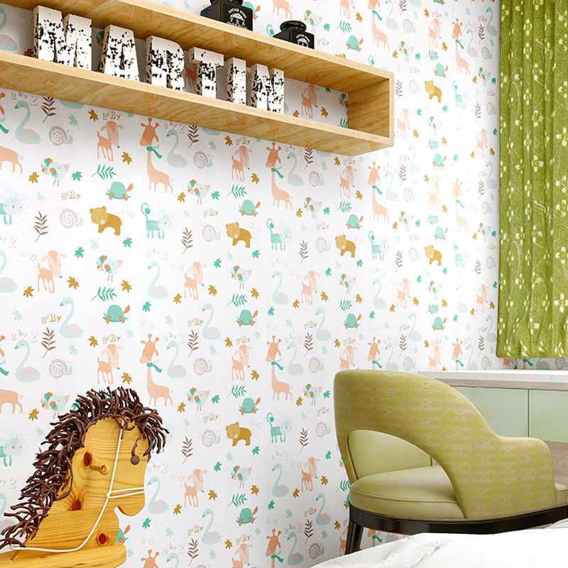10m Roll Peel Stick Vinyl 3D Forest Animals Wallpaper Wall Kids baby room