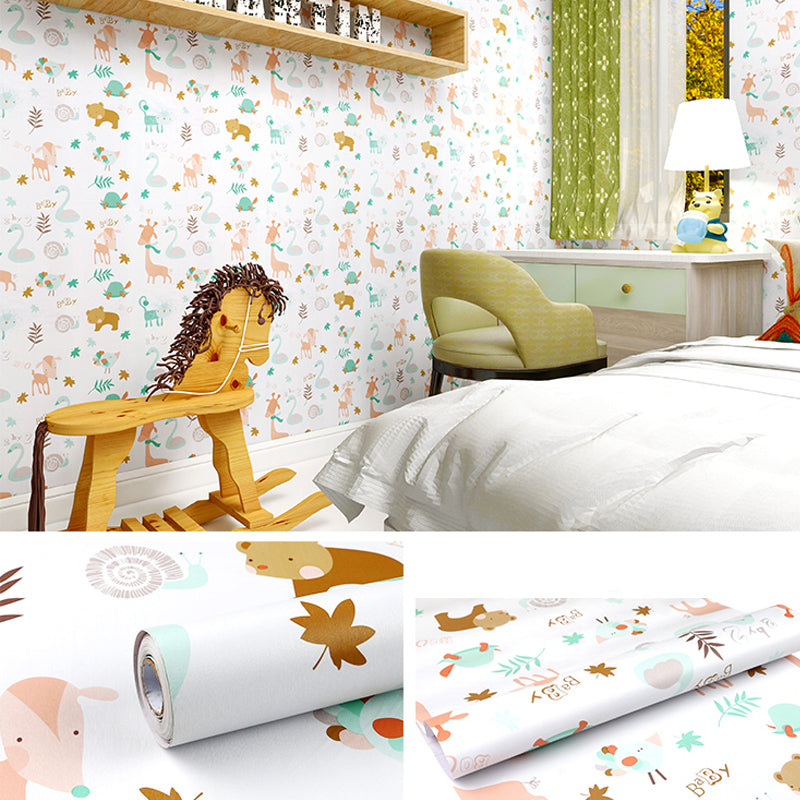 10m Roll Peel Stick Vinyl 3D Forest Animals Wallpaper Wall Kids baby room