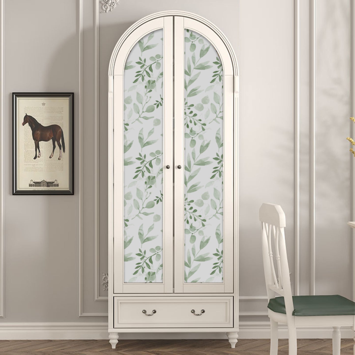 10m Roll Peel & Stick 3DWallpaper Furniture Cabinet Watercolor-Leaves