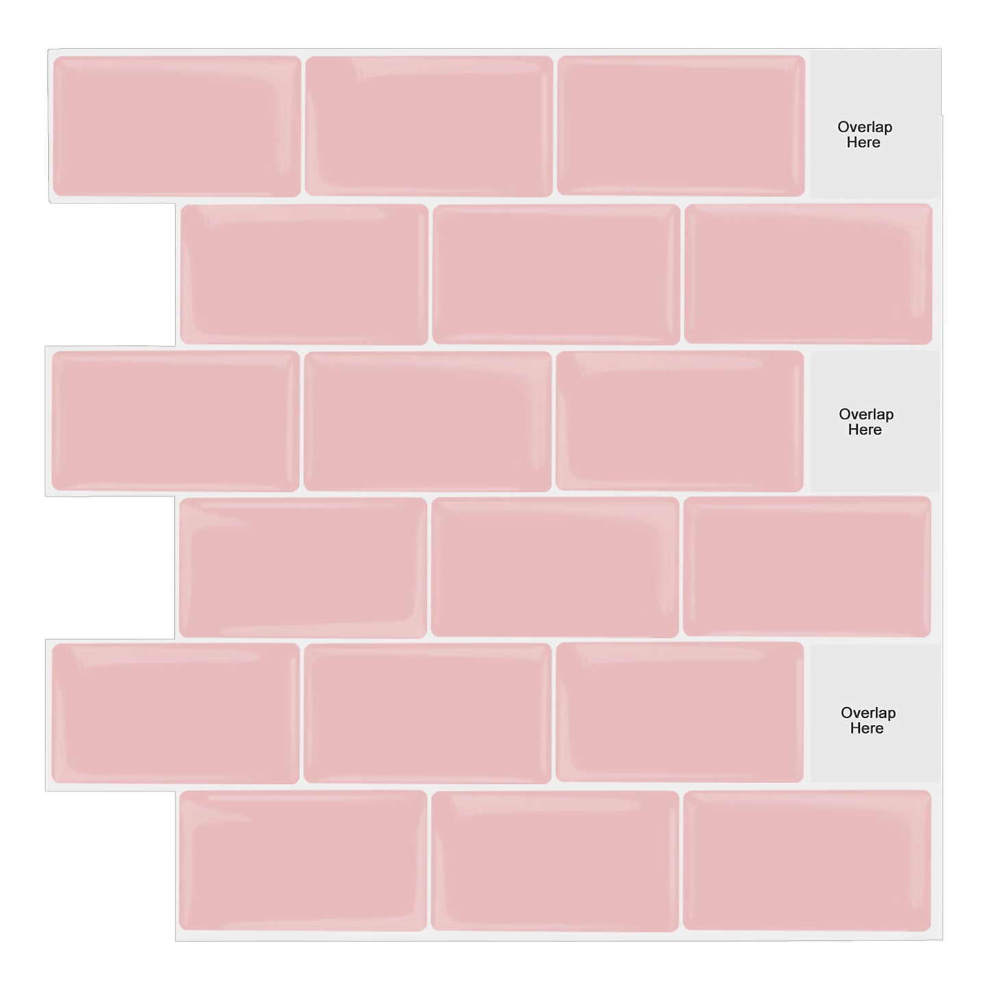 10-Sheet Mosaic Tiles Peel and Stick Backsplash Kitchen 1.2mm - Cherry blossom