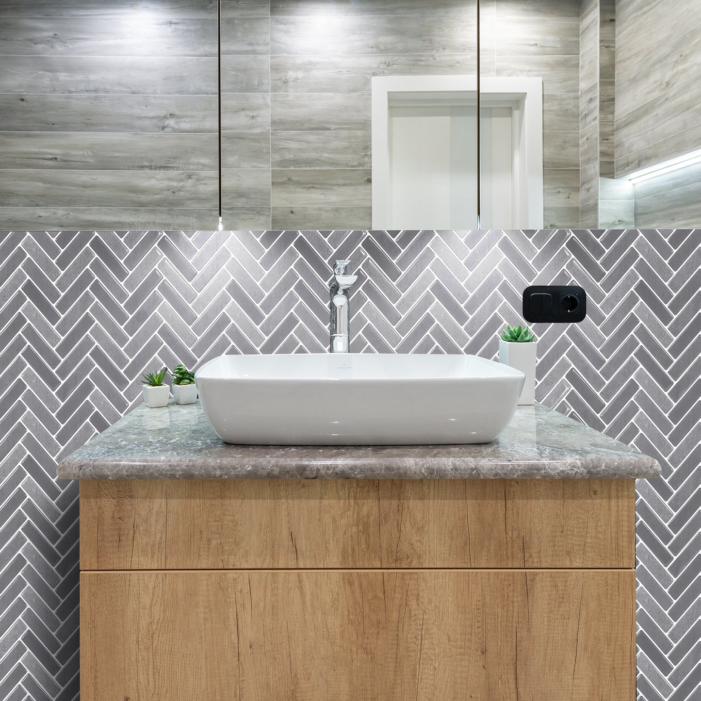 10-Sheet Mosaic Tiles Peel and Stick Backsplash Kitchen 2.5mm Thicker Design - Arrow