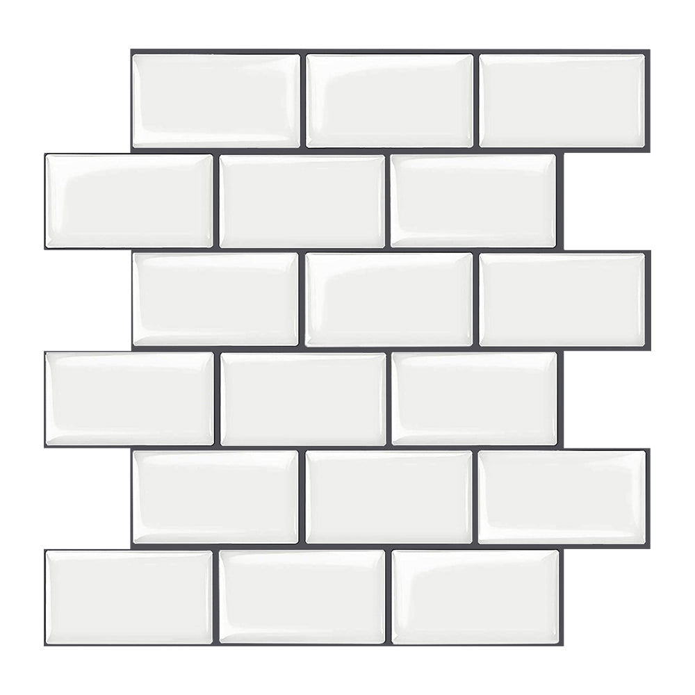 10-Sheet White Subway Tiles Peel and Stick Backsplash, Stick on Tiles Kitchen Backsplash (Thickness 2.5mm)