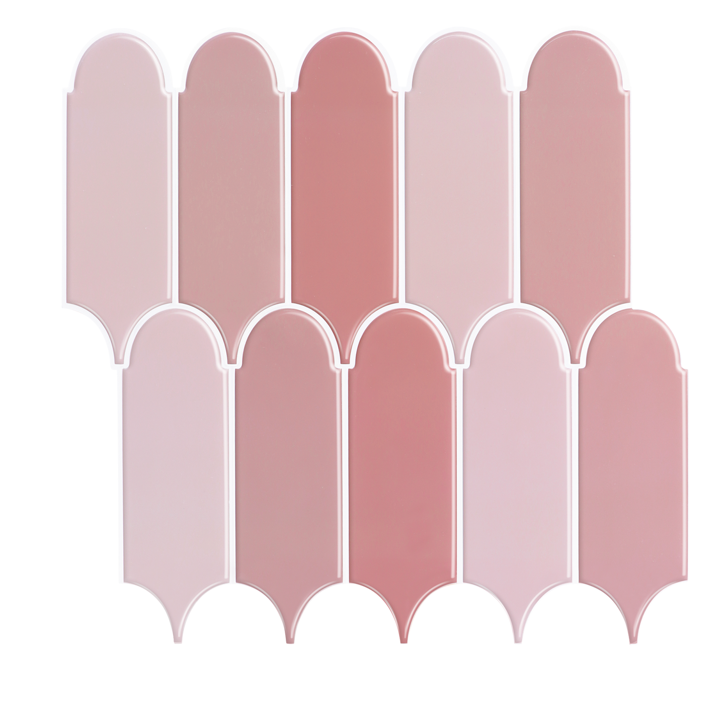 10-Sheet Mosaic Tiles Peel and Stick Backsplash Kitchen 2.5mm Thicker Design - Coral