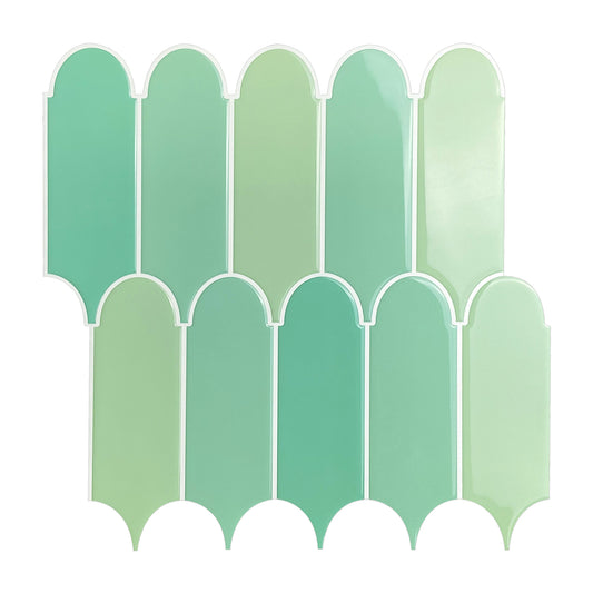 10-Sheet Mosaic Tiles Peel and Stick Backsplash Kitchen  2.5mm Thicker Design - Jade