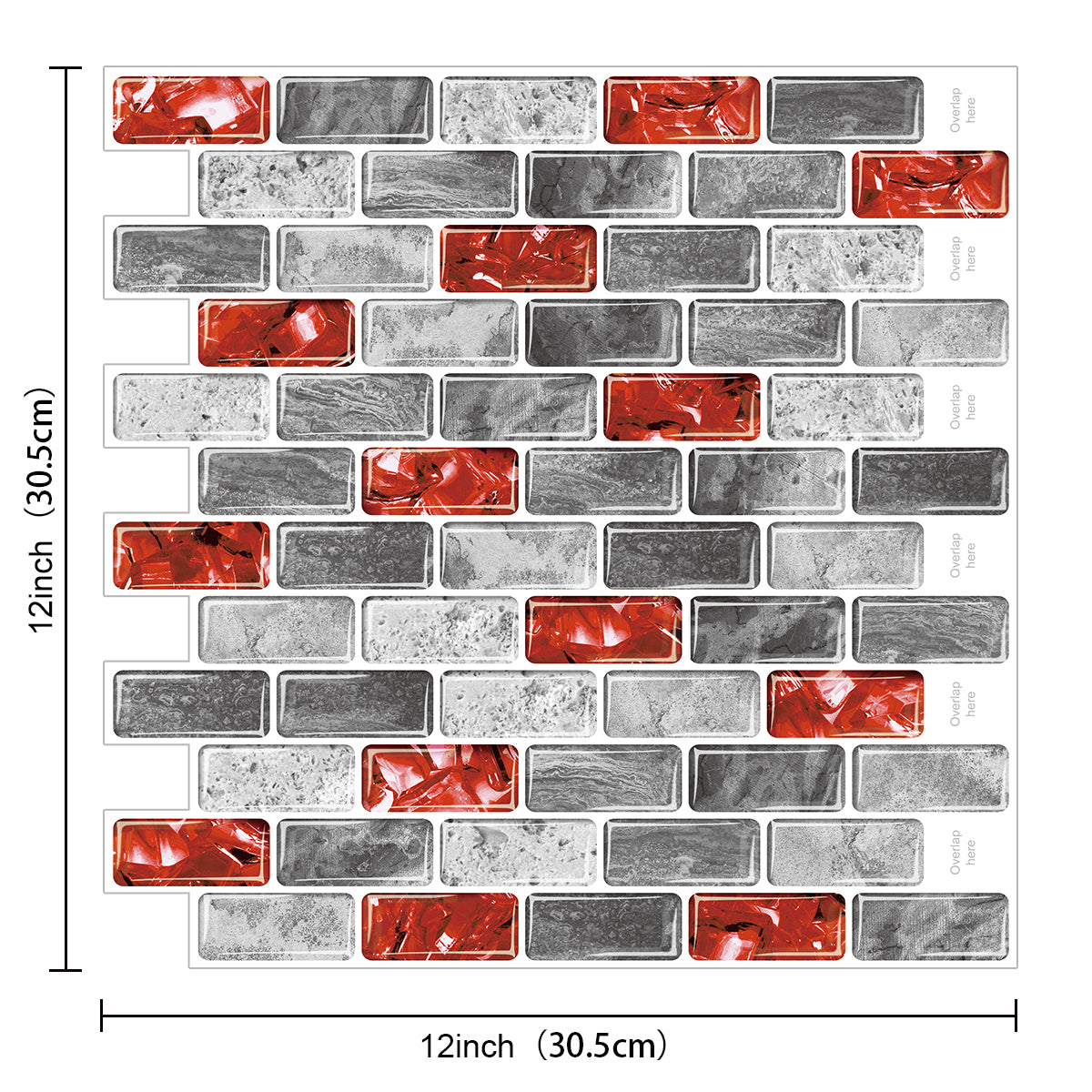 10-Sheet Subway Tiles Peel and Stick Backsplash, 30.5cmx30.5cm Stick on Tiles Kitchen Backsplash (Thickness 1.2mm)