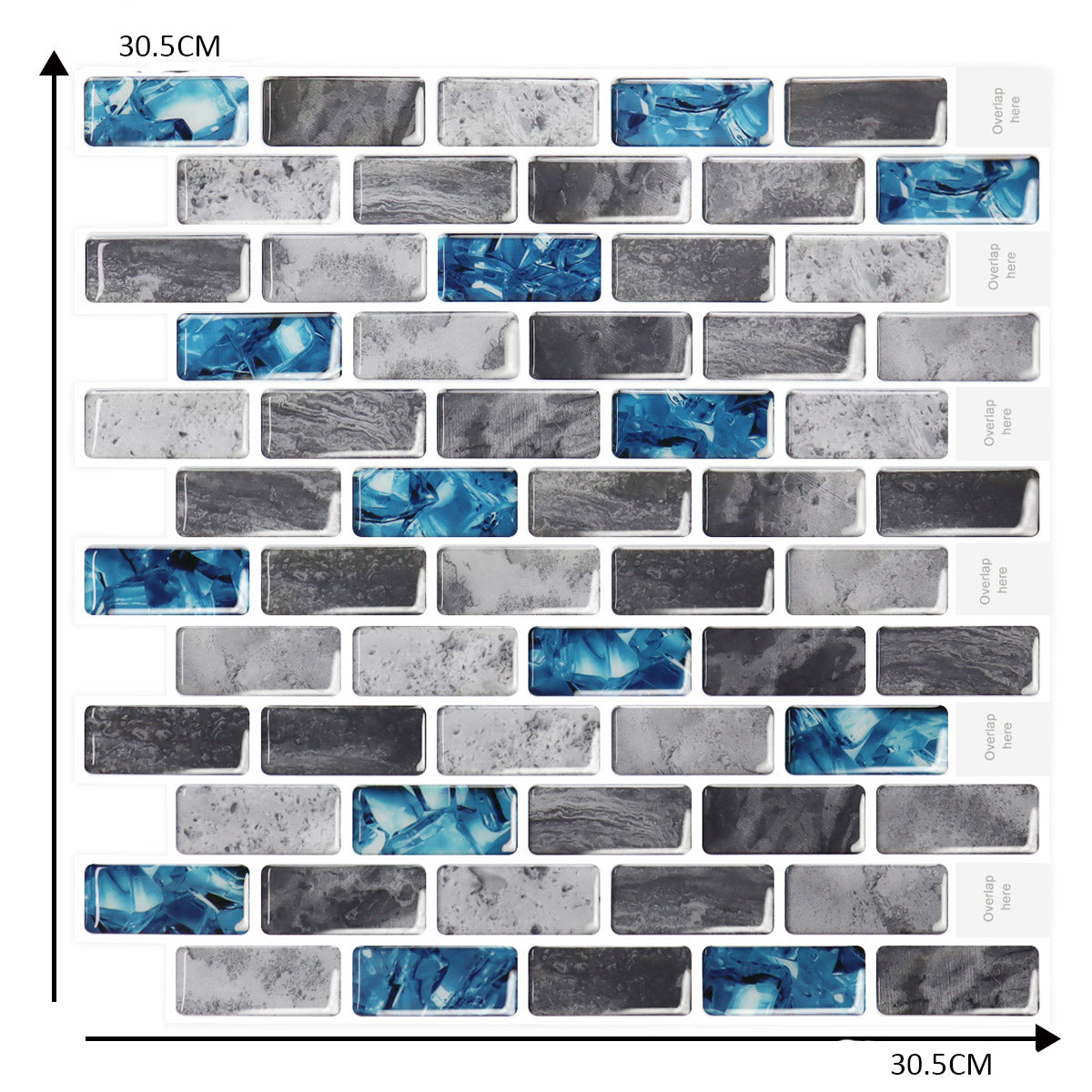 10-Sheet Subway Tiles Peel and Stick Backsplash, 30.5cmx30.5cm Stick on Tiles Kitchen Backsplash (Thickness 1.2mm)