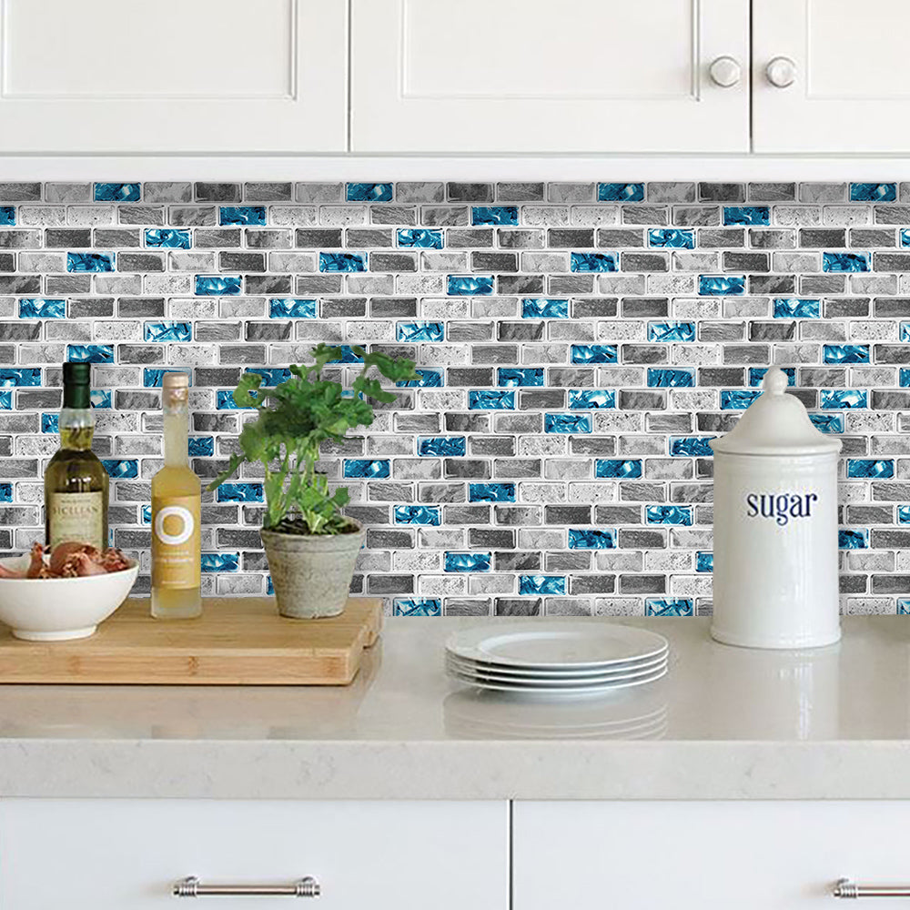 10-Sheet Subway Tiles Peel and Stick Backsplash, 30.5cmx30.5cm Stick on Tiles Kitchen Backsplash (Thickness 1.2mm)