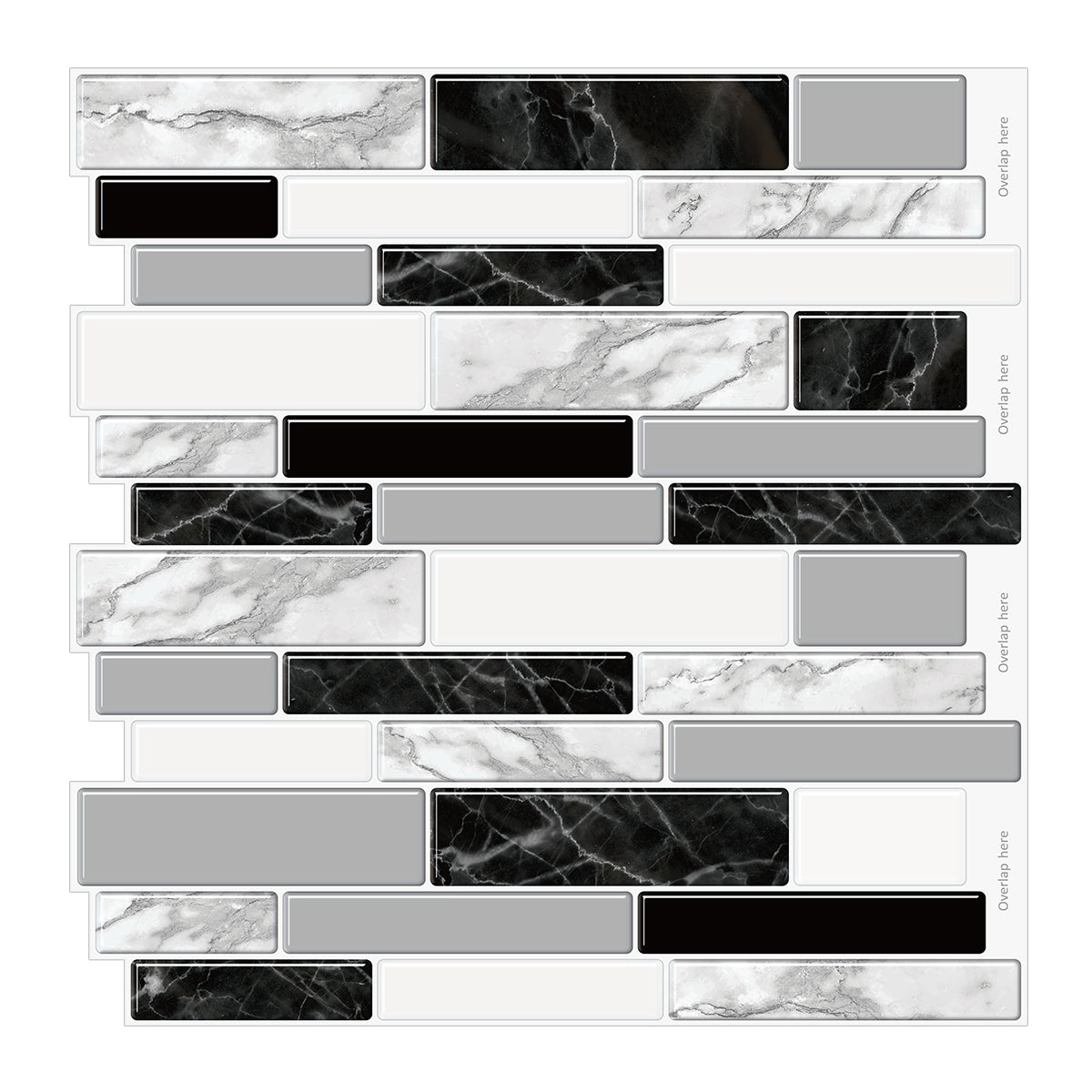 10-Sheet Subway Tiles Peel and Stick Backsplash, 30.5cmx30.5cm Stick on Tiles Kitchen Backsplash (Thickness 1.2mm)