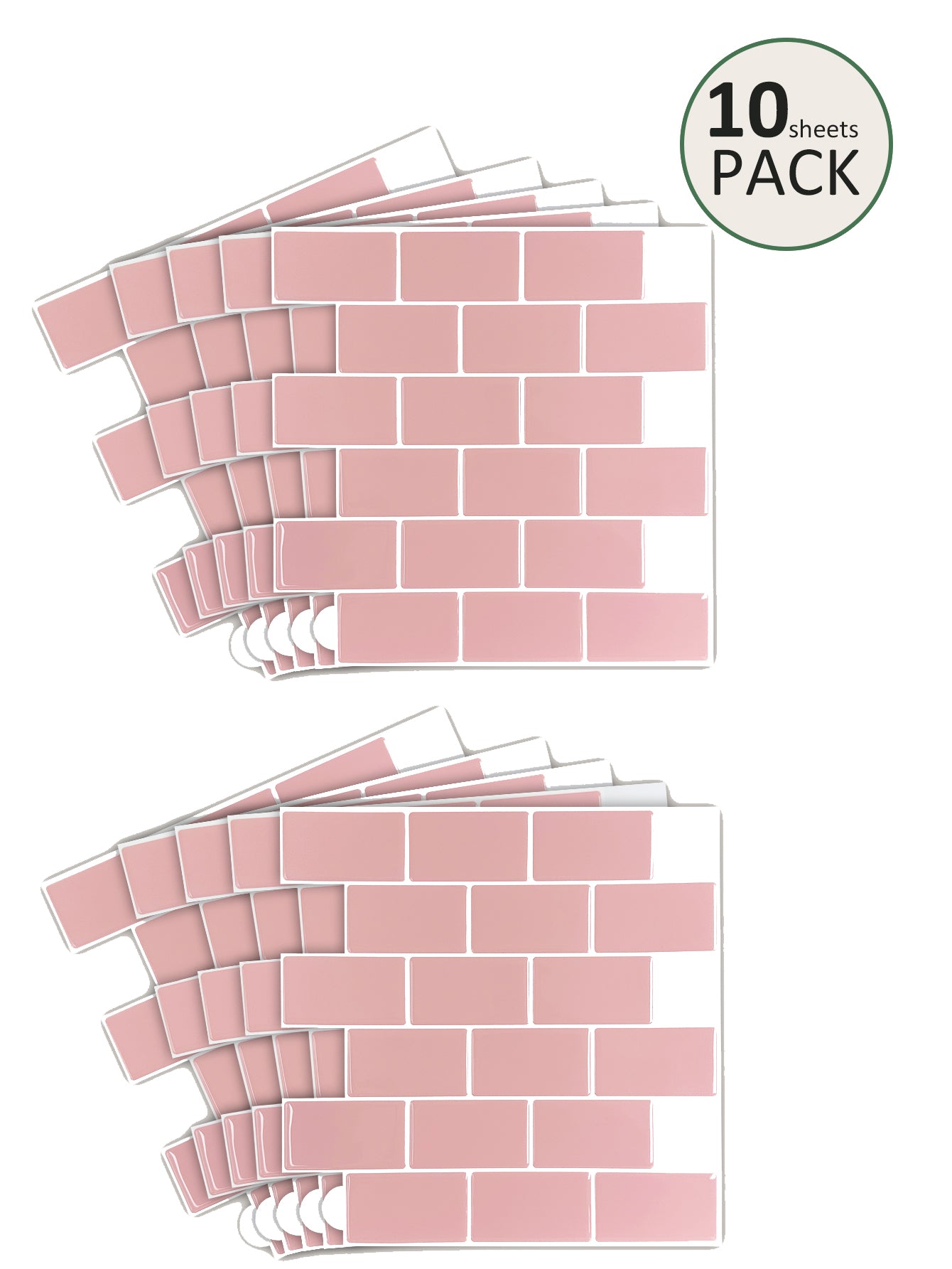 10-Sheet Mosaic Tiles Peel and Stick Backsplash Kitchen 1.2mm - Cherry blossom