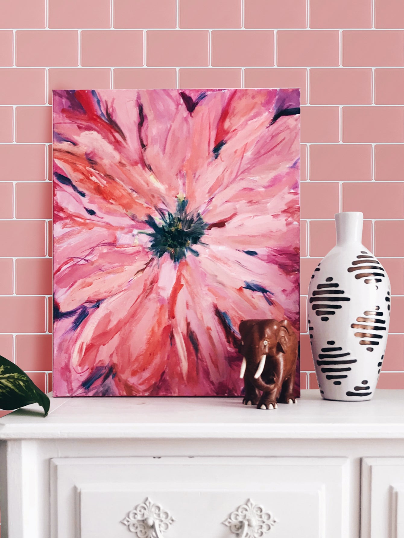 10-Sheet Mosaic Tiles Peel and Stick Backsplash Kitchen 1.2mm - Cherry blossom