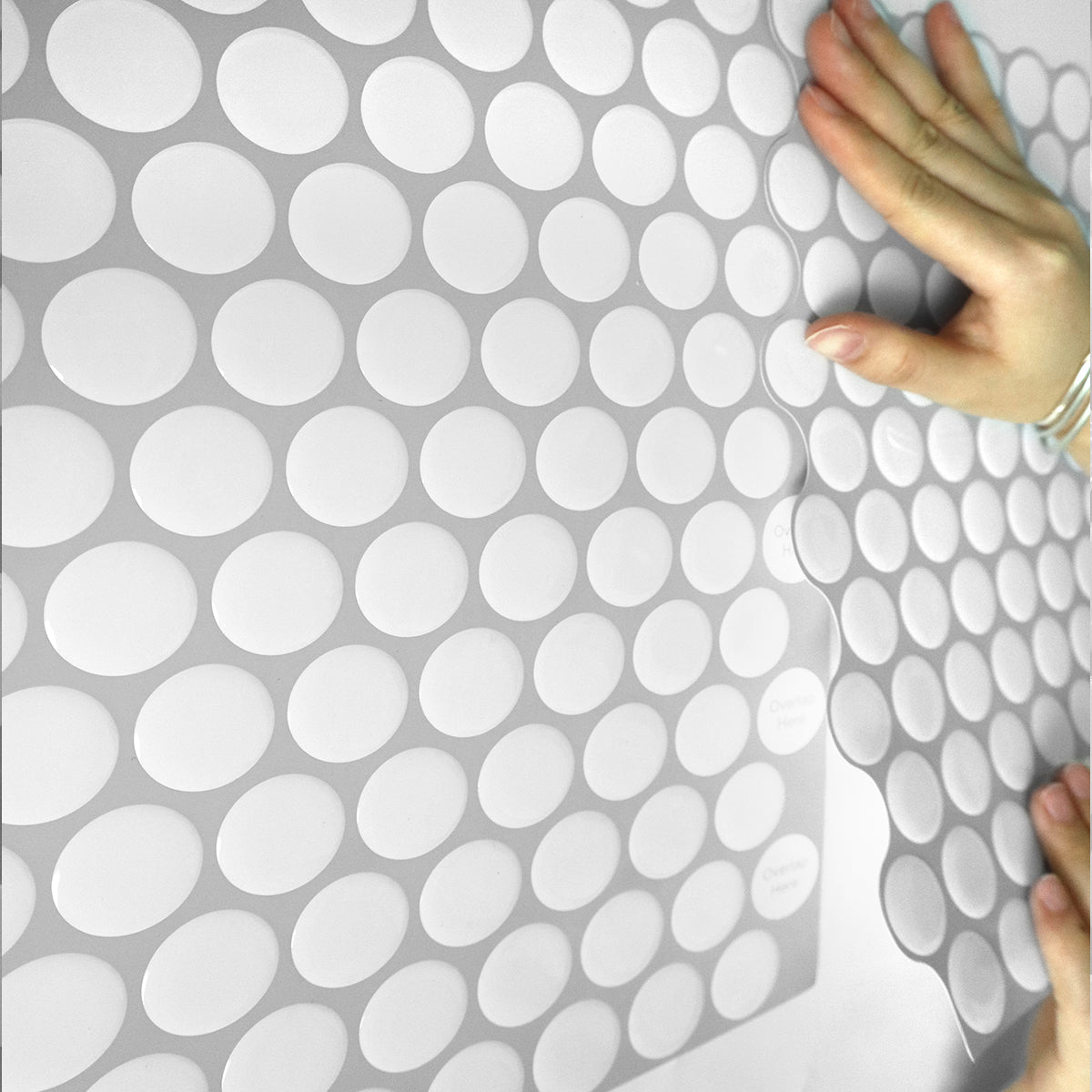 10-Sheet Mosaic Tiles Peel and Stick Backsplash Kitchen 1.2mm- Penny Round WHT