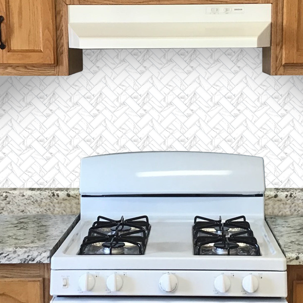 10-Sheet Mosaic Tiles Peel and Stick Backsplash Kitchen 2.0mm - Carrara White