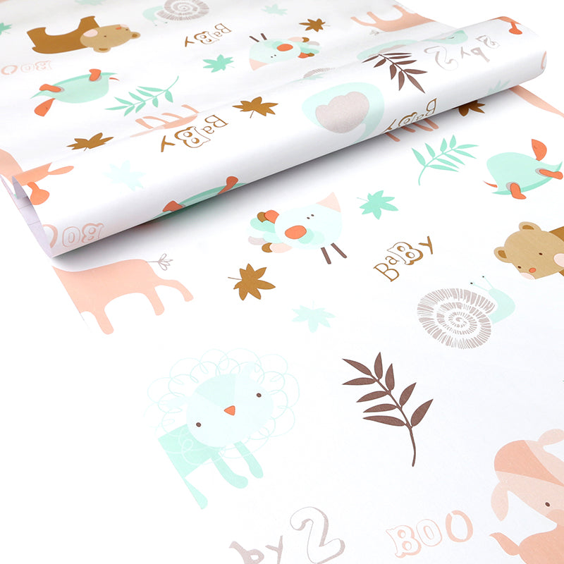 10m Roll Peel Stick Vinyl 3D Forest Animals Wallpaper Wall Kids baby room