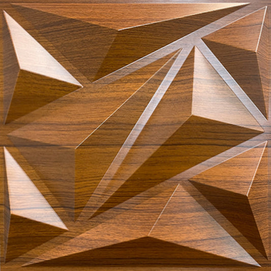 4M² 16 Pieces 3D PVC Wall Panel in Large Diamond Design, 500X500mm Wooden Dark