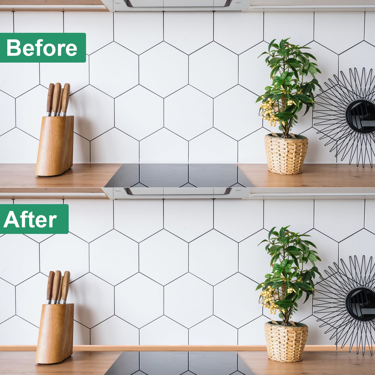 Accessories-Peel and Stick Trim for Backsplash Tile Edge, Self-Adhesive Liner for Corner Decor - White