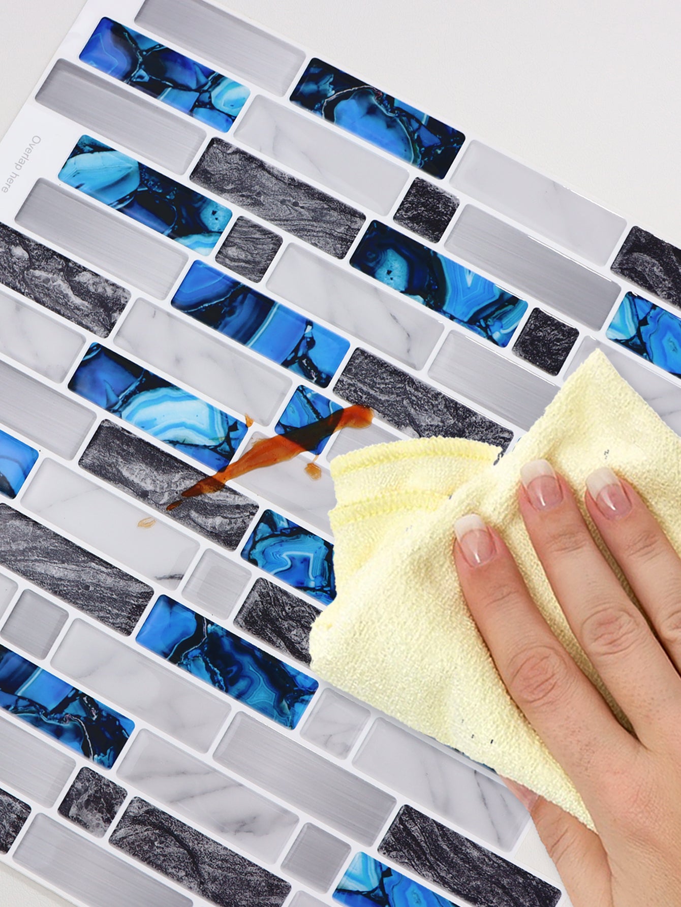 10-Sheet Mosaic Tiles Peel and Stick Backsplash Kitchen  2.5mm Thicker Design - Sapphire