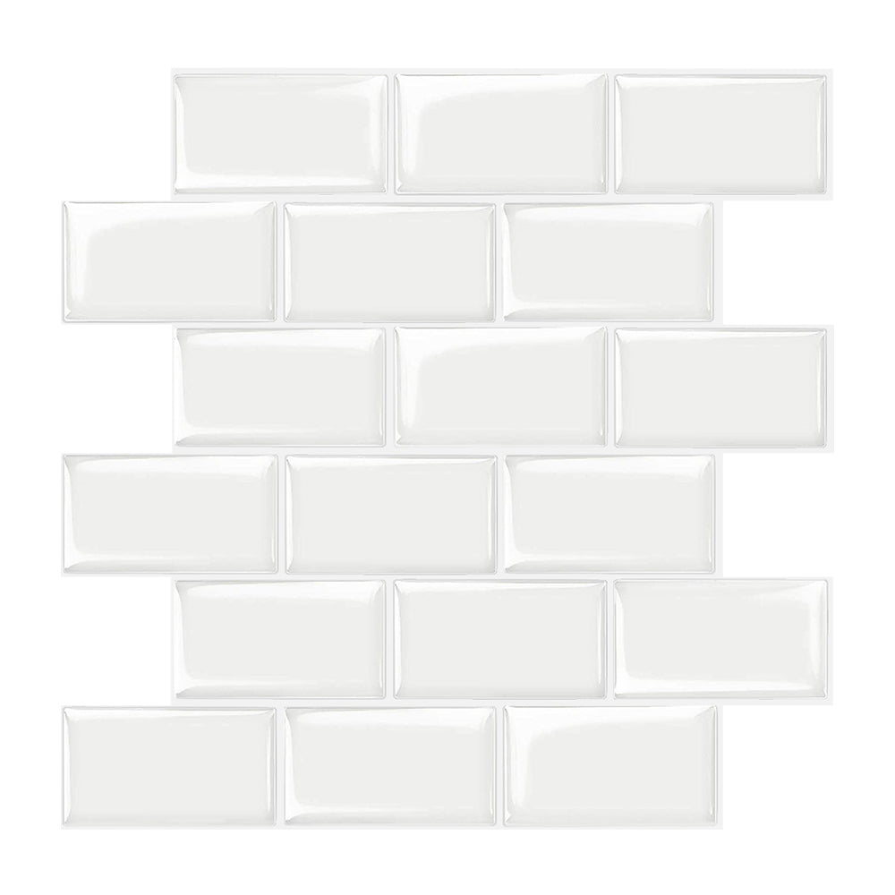 10-Sheet White Subway Tiles Peel and Stick Backsplash, Stick on Tiles Kitchen Backsplash (Thickness 2.5mm)