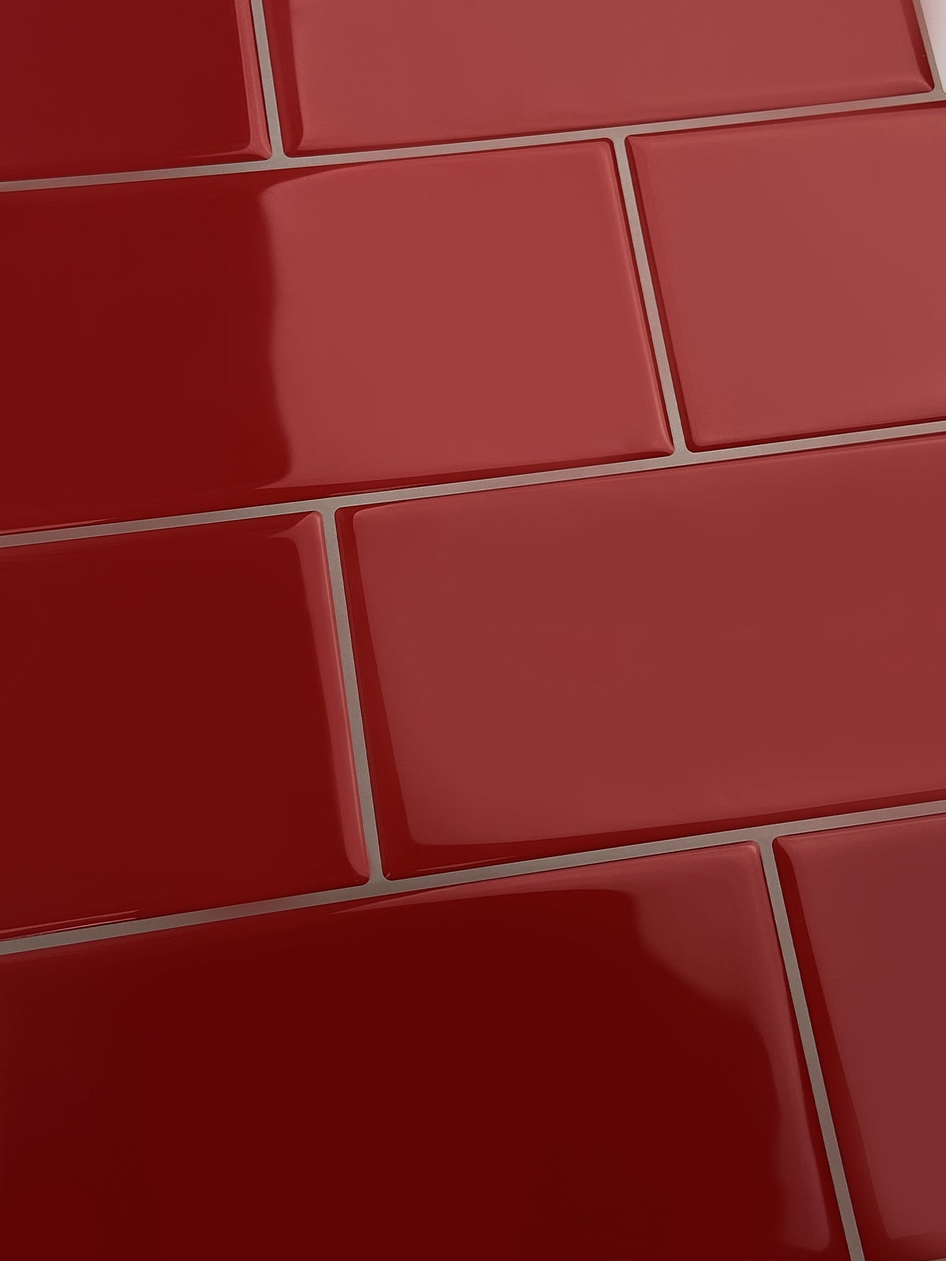 10-Sheet Mosaic Tiles Peel and Stick Backsplash Kitchen  2.5mm Thicker Design - Rose Red