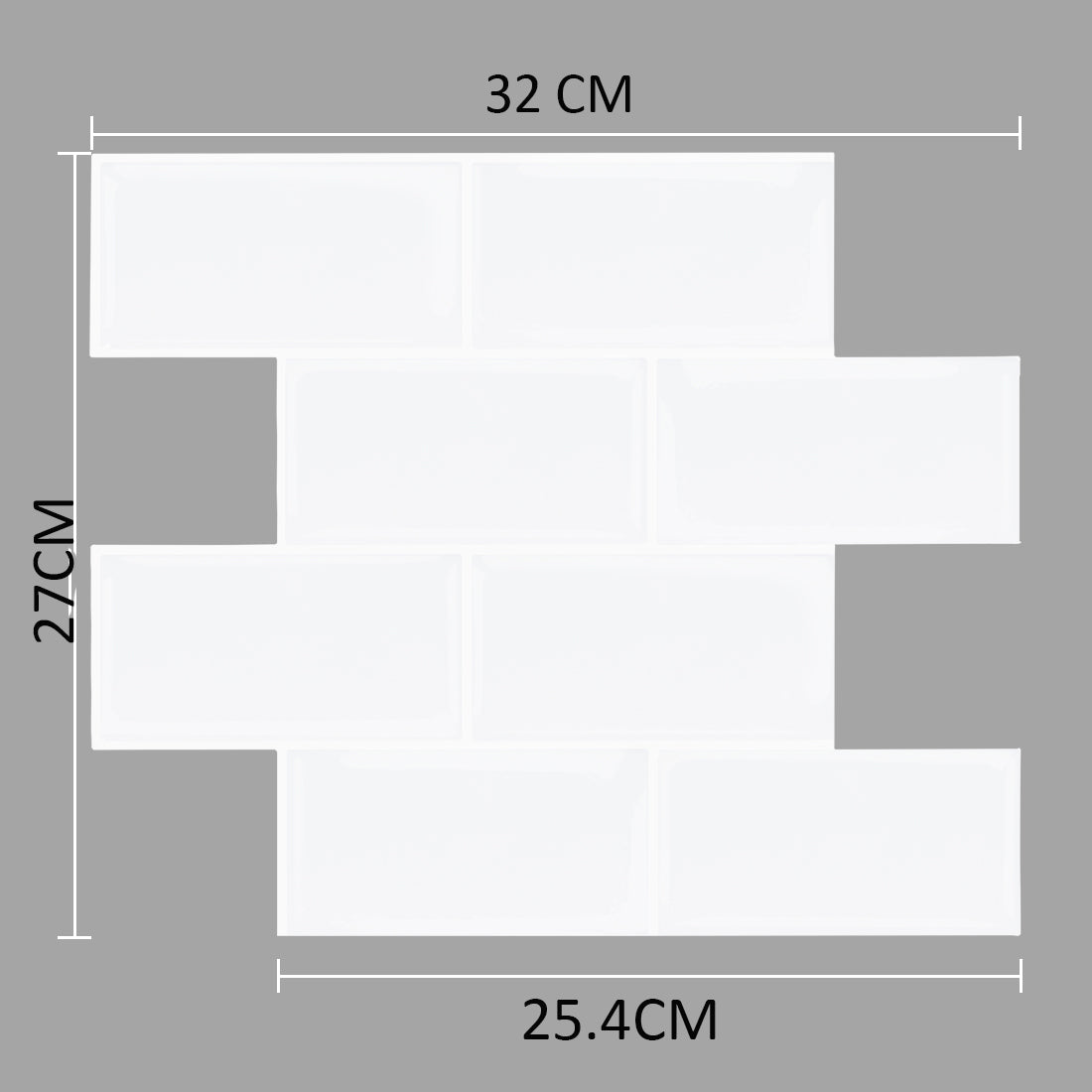 10-Sheet White Subway Tiles Peel and Stick Backsplash, Stick on Tiles Kitchen Backsplash (Thickness 2.5mm)