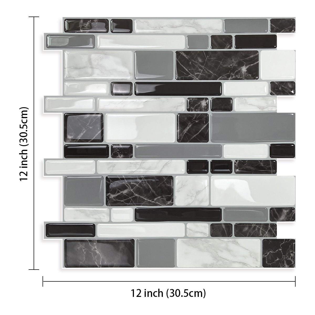 10-Sheet Mosaic Tiles Peel and Stick Backsplash Kitchen (Thicker Design 2.5mm)