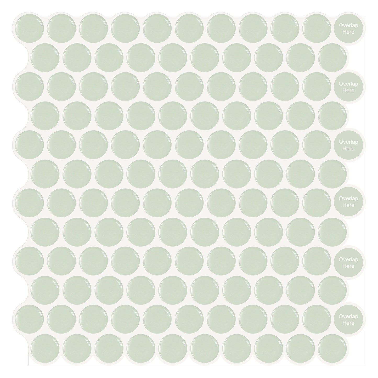 10-Sheet Mosaic Tiles Peel and Stick Backsplash Kitchen  1.2mm- Round Dot Light Green