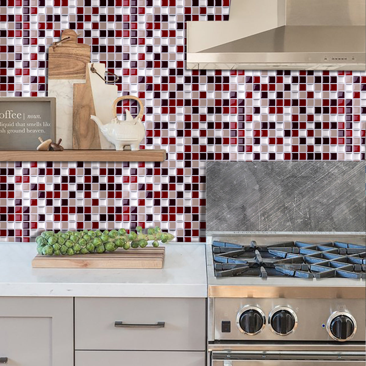 10-Sheet Subway Tiles Peel and Stick Backsplash, 30.5cmx30.5cm Stick on Tiles Kitchen Backsplash (Thickness 1.2mm)